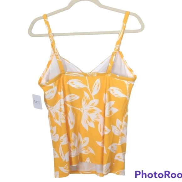 #SIS Skye Yellow Floral Sunflower 2-Piece Tropical Tankini Set sz Large  NWT - Picture 6 of 14